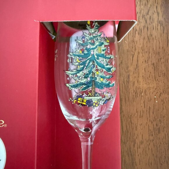 NIB Spode Christmas Tree Champagne Flutes Glasses 8.45 oz Set of 4 Holiday Gift - Picture 8 of 11